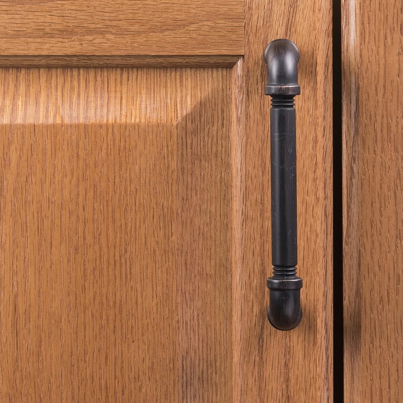 Hickory Hardware 1 Pack Solid Core Kitchen Cabinet Pulls, Luxury Cabinet Handles, Hardware for Doors & Dresser Drawers, 5-1/16 Inch (128mm) Hole Center, Vintage Bronze, Pipeline Collection - Image 3
